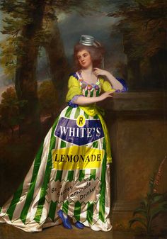 a painting of a woman in a green and white dress with her hand on her hip