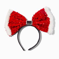 Claire's Big Santa Claus Bow Headband Christmas Hair Accessories, Christmas Hair, Holiday Hairstyles, Fashionable Jewelry, Free Hair, Jewelry And Accessories, Classic Christmas, Headband Hairstyles, Bow Headband