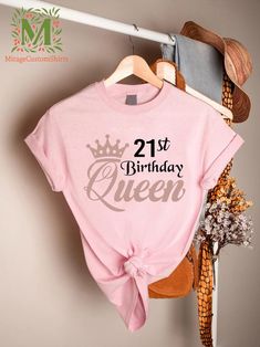 Custom Age Birthday Queen Shirt,21st Birthday Queen Tshirt,Birthday Gift for Girls,Birthday Party Outfit,Girl Bday Shirt,Womens Birthday Tee --- How To Order ----- 1-) Please, check and review all the photos. 2-) Choose your t-shirt size and color. *Different styles of shirts may have different shades of same color choice due to different manufacturer brands. *For this reason, we recommend you to match shirts from the same styles if you want precisely matching colors (ex. Unisex, V-necks, Toddle Birthday Queen Shirt, Bday Shirt, Womens Birthday, Birthday Party Outfit, Queen Shirt, Birthday Party Outfits, Birthday Queen, Queen Tshirt, Queen Shirts