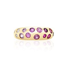 By Claudia Mae RCL021POMBRE 14k gold, diamond and pink sapphire 1.35 ctw Made to order. Please allow 4-6 weeks for delivery Friendship Bands, Heirlooms Jewelry, Pink Sapphire Ring, Gold Colors, Rose Gold Pink, Local Jewelry, Jewelry Studio, Pink Ombre, Blue Ombre