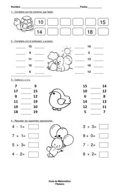 the worksheet for addition and subtractions to help students learn numbers