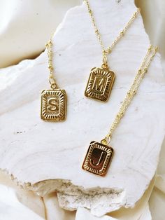 Letter Necklace Initials, Square Pendant Necklace, Gold Pendent, Dainty Initial Necklace, Monogram Pendant, Letter Pendant Necklace, Initial Necklace Gold, Initial Pendant Necklace, Gold Monogram