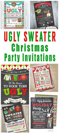 ugly sweater christmas party printables are perfect for the holiday season and they're easy to make