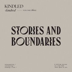 the cover for stories and boundariess is shown in black on a white background with text