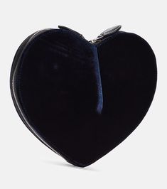 Le Cœur velvet heart clutch in blue - Alaia | Mytheresa Heart Clutch, Velvet Clutch, Pink Clutch, Velvet Heart, Color Names, Wrist Strap, Leather Straps, Heart Shapes, Color Design