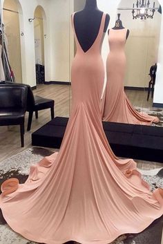 cheap prom dress#simple prom dress#prom dress long #long party dress#prom dresses#backless prom dress#mermaid prom dress#prom dress plus size Elegant Long Dresses, Prom Dress For Teens, Sweep Train Prom Dress, Prom Dress With Train, Prom Dresses Simple, Evening Dress Long, Blush Dress, Pink Evening Dress, Backless Evening Dress