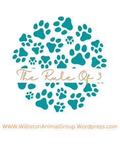 the logo for the wilson animal group wordpress com, which is designed with blue and orange paw prints