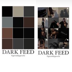 the dark feed logo is shown in several different colors and sizes, including black, brown,