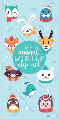 an animal themed poster with the words free animal winter cup art