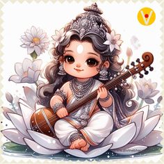 Saraswati Mantra, Saraswati Photo, God Illustrations, Hindu Art, Mantra, Krishna, Illustrations