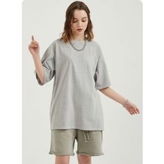 Summer Washed Distressed Oversized Tee - vanci.co Oversized Solid Color T-shirt For Summer, Oversized Plain Gray T-shirt, Oversized Solid Color Casual T-shirt, Trendy Oversized Solid Color T-shirt, Relaxed Fit Solid Color T-shirt For Loungewear, Oversized Gray T-shirt For Loungewear, Gray Oversized Short Sleeve Top, Oversized T-shirt For Spring, Oversized Gray Summer Top