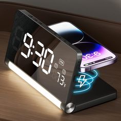 PRICES MAY VARY. 【10W Wireless Charging】- Combining the alarm clock with the wireless charging function, simply using our attached QC3.0 adapter is the perfect solution to the nuisance of needing to charge our phone and connect the alarm clock to a power outlet at the same time before going to bed. 【3 Colors Night Light】- 3 colors night light provides you with 9 levels of brightness, adjusting the brightness of your room according to your needs, eliminating the need to get out of bed to turn on Bedroom Clock, Clock Sound, Clock For Bedroom, Foldable Mirror, Bedroom Clocks, Light Alarm Clock, White Noise Sound, Bedside Clock, Mirror Display