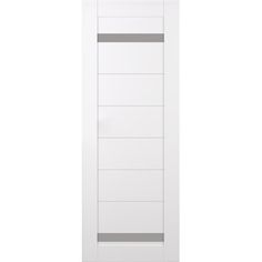 an image of a white door with grey trims on the bottom and side panels