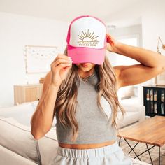 Get ready to be OBSESSED with your new favorite hat!    * S T Y L E * F A C T S * ✺ Otto brand trucker caps * S H I P P I N G * T I M E S * ✺ Our items are made with love for each of our buyers. Because of this, our processing time is 3-5 business days (depending on order volume) plus transit time.  ✺ If your order contains multiple items from our shop they may ship separately. * K E E P * S H O P P I N G * ✺ Shop our entire Lani Makana collection here:  http://www.etsy.com/shop/lanimakana * C U S T O M * O R D E R S * ✺ Most items in our shop can be customized! Shoot us a message for a custom order request. MAHALO for shopping small! Trucker Baseball Cap With Curved Bill For Beach, Spring Beach Trucker Snapback Hat, Trucker Snapback Hat For Beach In Spring, Trucker Snapback Hat For Spring Beach, Trendy Trucker Hat Visor For Vacation, Summer Trucker Baseball Cap With Visor, Beach Season Trucker Hat, Spring Vacation Trucker Hat, Spring Vacation Trucker Cap