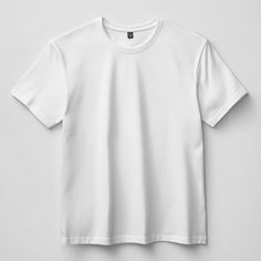 Plain White Simple T-shirt, Simple White Plain T-shirt, Basic Cotton T-shirt With Sublimation Print, Basic White Tops With Sublimation Print, Basic Cotton Tops With Sublimation Print, Basic Short Sleeve Shirt With Sublimation Print, Basic Crew Neck Shirt With Sublimation Print, White T Shirt Mockup, 3d Shirts