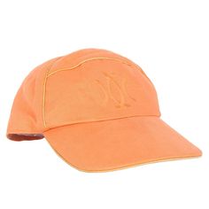 Authentic unisex Hermes linen orange and tan baseball cap with stitching, lined, and adjustable strap at back. Designer size 57 Marked MOTSCH Hermes. Sporty Adjustable Orange Hat, Orange Cotton Baseball Cap, Orange Curved Brim Sports Hat, Casual Orange Baseball Cap With Curved Brim, Orange Curved Brim Baseball Cap For Sports, Orange 5-panel Casual Hat, Casual Orange 5-panel Hat, Orange Sports Visor Baseball Cap, Orange Adjustable Baseball Cap With Curved Brim