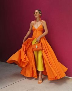 Orange Spaghetti, Buy Blouse, Dama Dresses, Performance Outfits, Outfits Dress, Fashion Fail, Overlay Dress, Beach Wear Dresses, Quince Dresses