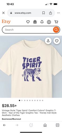 Year Of The Tiger, Comfort Colors, Aesthetic Clothes, Graphic Tees, Vintage Fashion, T Shirt, Clothes