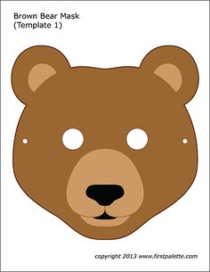 a brown bear mask is shown on a white background with the words, brown bear mask template 3