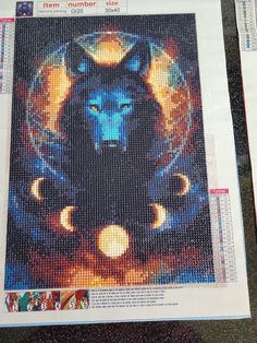 an image of a wolf on a newspaper with space in the background and stars around it