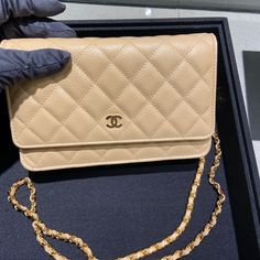 Brand New Chanel Woc In Beige, With Original Packaging, Receipts Both From Chanel And Neiman Marcus. Never Used. Makes For A Perfect Gift For The Holidays For That Special Girl Or Yourself! Please Feel Free To Ask Any Questions! Ready To Ship. Coco Chanel Purse, Beige Chanel Woc Outfit, Classic Gold Wallet On Chain, Beige Evening Wallet On Chain With Chain Strap, Luxury Beige Wallet On Chain For Evening, Beige Wallet On Chain For Evening, Beige Wallet On Chain With Chain Strap For Evening, Luxury Wallet On Chain With Card Slots, Classic Gold Wallet On Chain For Travel