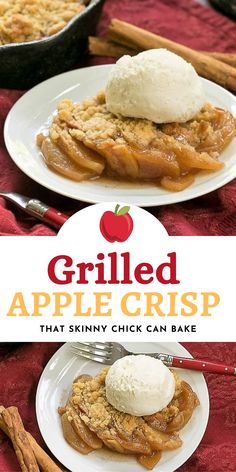 grilled apple crisp is an easy dessert that skinnyy chick can bake