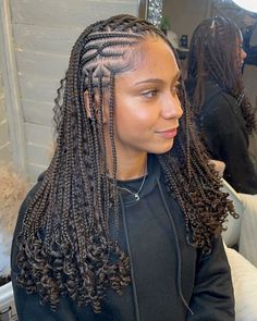 Freestyle Fulani Braids, Freestyle Fulani, Flip Over Fulani Braids, Box Braids Ideas, Fulani Braids Hairstyles, Hair Braid Designs, Latest Hair Braids, Diy Hairstyle, Short Box Braids Hairstyles