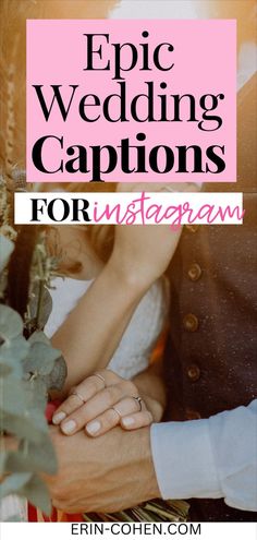 A couple at their wedding and a collection of wedding captions for Instagram, featuring cute wedding captions, funny wedding captions, and heartfelt wedding day quotes for every couple's special post. Wedding Photo Captions Instagram