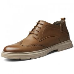 Color: Brown Height increasing: 6cm / 2.4inch Upper : Full grain cow leather Lining : Cloth InSole: Pu OutSole: Rubber Closed : Lace Up Season: Spring / Summer / Autumn / Winter Shoes Style: Men Height Increasing Elevator Brogue Business Shoes Toe style: Wing Tip Occasion: Business, Office, Career, Walking, Driving, Party Production process: Adhesive Size run: This shoe runs true to size. 2020 classic high top elevator men brogue business casual shoes can be taller 6 cm / 2.4 inches. Brown genui Formal High-top Lace-up Boots With Brogue Detailing, Formal Brogue Ankle-high Leather Shoes, Formal Ankle-high Leather Shoes With Brogue Detailing, Formal Ankle-high Brogue Leather Shoes, Casual Wingtip Lace-up Boots With Rubber Sole, Casual Wingtip Lace-up Boots For Work, Ankle-high Brogue Boots For Business, Business Ankle-high Brogue Lace-up Boots, Business Lace-up Ankle-high Boots With Brogue Detailing