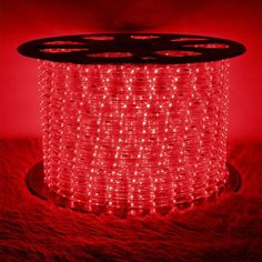 red led rope light on a white background