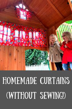 DIY curtains - no sewing required! Learn how to make them in this video tutorial! https://youtu.be/sxo1fsHtdCw  It's a Paw Patrol theme AND I'll show you how I weatherproofed these since they're going in the girls' outdoor fort! 😊  **Outtakes always included** Curtains For Playhouse, Playhouse Curtains, Outdoor Forts, Paw Patrol Theme, Curtains Without Sewing, Make Curtains, Homemade Curtains, Diy Playhouse, Curtain Ideas