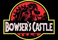 the logo for bower castle is shown in red and yellow on a black background