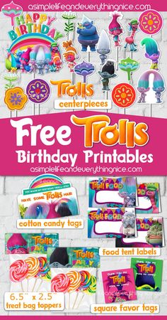 a birthday party with lots of free printables