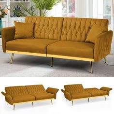 a couch and loveseat are shown next to each other