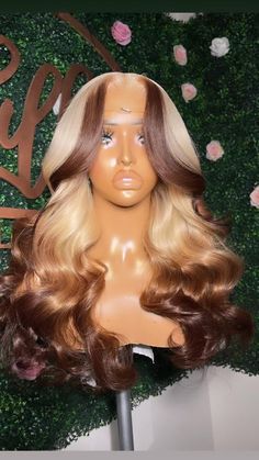 Long Wavy Brown To Blonde Wig T Part Lace Front 100% Human Hair Wig Pre Plucked | eBay Lace Front Wigs Brown Highlights, Ombre Brown Wig Black Women, Blonde And Brown Lace Front Wigs, 613 And Brown Wig, Blonde And Brown Ombre Hair, Brown And Blonde Lace Front Wig, Brown Ombre Wigs For Black Women, Brown And Blond Wig, Blonde Ombre Wig Black Women