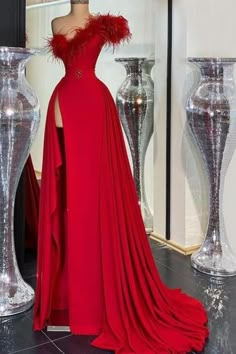 #promdress #prom #dress #eveningdress #promdresses #fashion #dresses #wedding #weddingdress #k #partydress #ballgown #gown #style #abiball #formaldress #homecoming #bride #eveninggown #promseason #bridesmaids #abendkleid #pageant #shopping #promgirl #cocktaildress #formal #promgown #love #bridal Formal Dresses One Shoulder, Prom Dresses Custom, Feather Prom Dress, Mermaid Gown Prom, Red Prom Dresses, Cheap Party Dresses, Elegant Prom, Simple Prom Dress