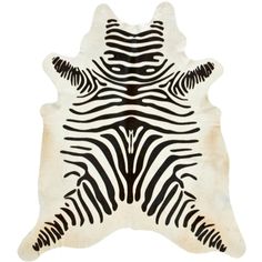 a black and white zebra print rug on a white background with the pattern of an animal's skin