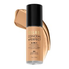 Two in one & done! It’s a foundation…it’s a concealer…it's your new favorite makeup multitasker! Combat redness, defiant under eye circles, and other skin imperfections with this waterproof and sweat-proof longwear formula. The Milani Conceal + Perfect 2-In-1 Foundation + Concealer gives you a flawlessly natural looking finish in one skin-perfecting step. This seamless blend formula applies evenly building to your perfect coverage level. Available in 38 shades, this foundation and concealer mult Milani Conceal And Perfect, Under Eye Circles, Milani Cosmetics, Perfect Complexion, Eye Circles, How To Apply Foundation, Skin Imperfection, Undereye Circles, Skin Discoloration