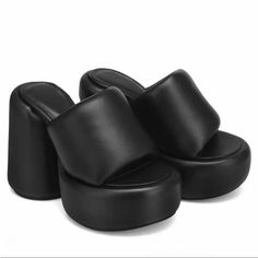 Limited Offer .. Will Expire Without Notice New For 2024 Elegant Slip-On Sandals For Women Featuring Chunky Round Heels And Anti-Skid Soles, Ideal For Parties Choose Your Color & Size Preference At Time Of Purchase Ships 6-10 Days Enjoy! Round Heels, Golden Shoes, Modern Sandals, Skirted Swimsuit, High Heel Slippers, Heel Slippers, American Brand, Fashion Heels, Sandals Women