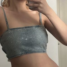 Zara Rhinestone Trf Denim Crop - Straight Neck Crop Top With Thin Straps. Rhinestone Details. Back Metal Zip Closure. - Outer Shell 100% Cotton Care My Machine Wash Max. 40c/104f Delicate Cycle * Do Not Use Bleach / Whitener @ Iron Maximum 150c/302f Tetrachloroethylene Dry Clean # Do Not Tumble Dry Wash Inside Out Wash Separately Dry On A Flat Surface Iron Inside Out Use Wash Bag Zara Rhinestone Top, Rhinestone Denim, Rhinestone Top, Wash Bag, Neck Crop Top, Top Sales, Wash Bags, Flat Surface, Zara Tops