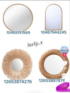 various types of mirrors are shown in this image