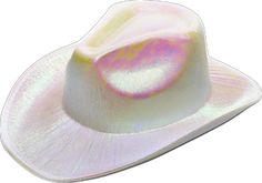 Trendy White Mini Hat For Party, Disco Cowgirl Hat, Holographic Party, White Cowboy Hat, Blue Bucket Hat, Mountain Hat, Headwear Fashion, Cowboy Costume, Disco Cowgirl