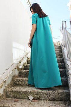 Plus Size Boho Dress/ Oversized Dress/ Bridesmaid от Fraktura Flowy Short Sleeve Maxi Dress For Evening, Flowy Maxi Dress With Short Sleeves For Evening, Green Short Sleeve Maxi Dress For Wedding, Modest Summer Evening Maxi Dress, Green Short Sleeve Midi Dress For Wedding, Summer Wedding Maxi Dress With Short Sleeves, Modest Maxi Dress For Summer Wedding, Modest Long Maxi Dress For Wedding, Plus Size Boho Dress