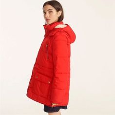 Excellent Condition. No Flaws. J. Crew Chateau Putter Jacket With Primalott In Bright Cerise Lightweight Puffer Version With A Cozy Sherpa-Lined Removable Hood, Flattering Drawstring Waist, Pop Color Linings And Lots Of Pockets. It's Filled With Eco-Friendly Primaloft, So Each One We Make Keeps 15 Plastic Bottles Out Of Oceans And Landfills. Excellent Preowned Condition. Like New No Signs Of Wear. Military Blazer, Long Peacoat, Pop Color, Quilted Puffer Vest, Houndstooth Jacket, Classic Jacket, Wool Peacoat, Printed Blazer, Cotton Coat