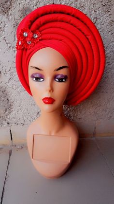 Elegant Yellow Turban For Party, Kids Gown Design, Elegant Red Headwrap, Red Evening Hat Headpiece, Luxury Elegant Evening Turban, African Hair Accessories, Elegant Adjustable Red Turban, Bubu Gown Styles