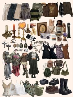 Naturalism Outfits, Swamp Witch Outfit, Fairycore Grunge Outfits, Goblin Core Outfit, Types Of Clothes, Forest Style, Downtown Outfits, Earthy Outfits, Hippie Style Clothing