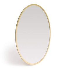 an oval mirror is shown against a white background