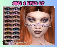 an image of a woman with fake eyelashes and eyeliners for the sims 4 eyes cc