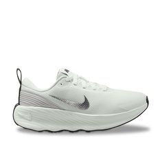 Nike-Promina Walking Shoe - Women's The Nike Promina walking shoe makes every walk a soft ride. Its tall foam stack combined with a grooved rocker on the outsole provides high cushioning for all-day comfort. Walking Shoes Women, Walking Shoes, White Silver, Rocker, Walking, Women Shoes, Nike, Silver