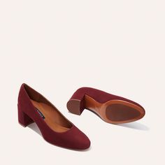 The Heel - Burgundy Suede – Margaux Casual Low Heel Court Shoes With Leather Sole, Casual Court Shoes With Leather Sole And Low Heel, Elegant Court Shoes With Rubber Sole, Chic Almond Toe Heels With Rubber Sole, Casual Almond Toe Court Shoes With Removable Insole, Casual Almond Toe Court Shoes For Fall, Casual Court Shoes With Almond Toe For Fall, Chic Heels With Rubber Sole And Medium Width, Trendy Heels With Leather Sole And Medium Width